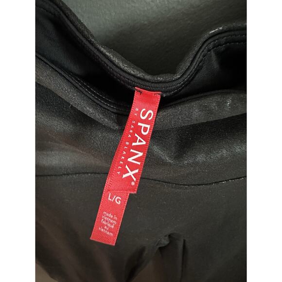 SPANX Shape Faux Leather Leggings - Black Size Large - Picture 4 of 6